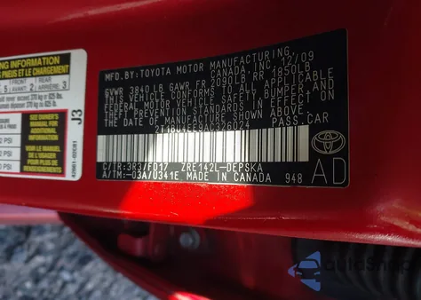 2010 Toyota Corolla S z USA, uszkodzony, nr VIN 2T1BU4EE9AC326024